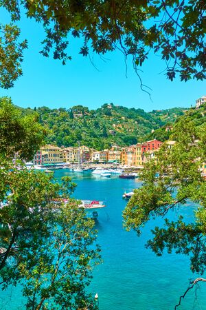 View of Portofino town, Liguria, Italy. Lanscapeの写真素材