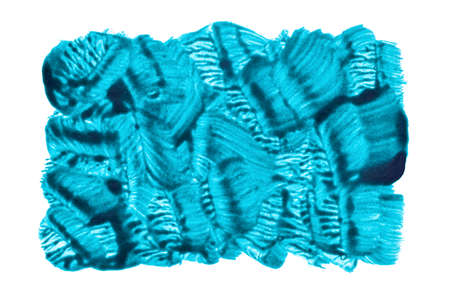 Green blue rectangle by translucent brush strokes isolated on the white backgroundの写真素材