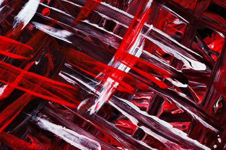 Red, white and black brush strokes. Expressive abstract background. Hand drawn texture
