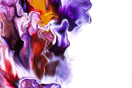 Colorful fluid art abstract background with isolated edgeの写真素材