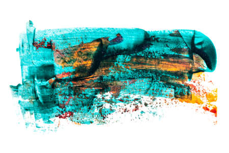 Colorful expressive texture by brush strokes isolated on the white background. Raster illustrationの写真素材