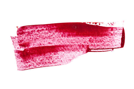 Expressive red brush stroke isolated on the white background. Raster illustrationの写真素材