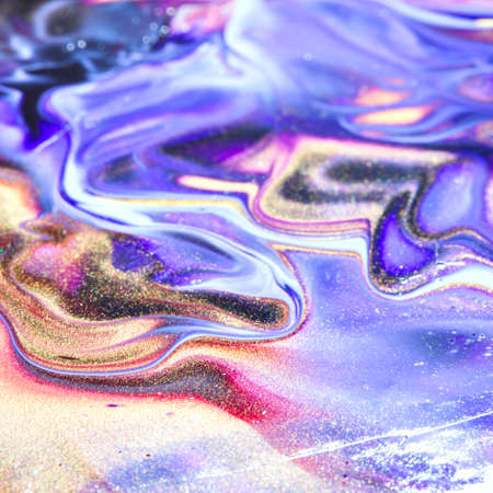 Colorful abstract background with fluid paint. Hand drawn textureの写真素材