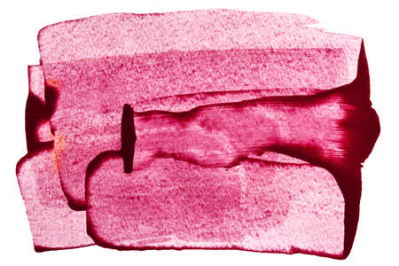 Red paint transparent brush strokes isolated on the white background. Hand-drawn abstract illustrationの写真素材