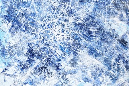 Blue winter abstract background. Hand drawn hoar-frost textureの写真素材