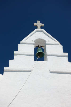 Bell tower in Mykonos island in Greece. Architectural detailの写真素材