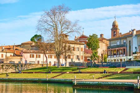 Rimini, Italy - February 25, 2020: Public garden in Rimini in the springのeditorial素材