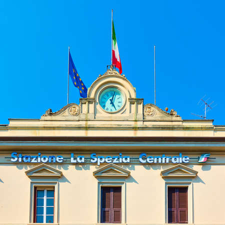 La Spezia, Italy - July 5, 2019:  La Spezia Central Railway Stationのeditorial素材
