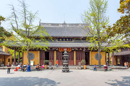 Shanghai, China - April 9, 2014:  Buildings of Longhua buddhist temple in Shanghaiのeditorial素材