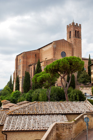 Basilica of San Domenico in Siena, Italyの写真素材