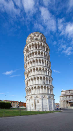 The Leaning Tower of Pisa in Piazza del Duomo, Italy.  One of the most famous landmarks in the Worldの写真素材