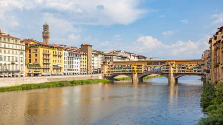 Ponte Vecchio (Old Bridge) in Florence in Italy. Italian cityscapeの写真素材