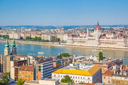 Budapest city with Danube river and Parliament building, Hungaryの写真素材