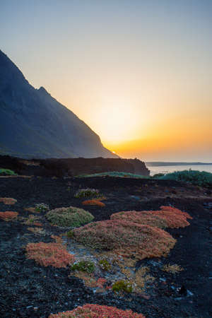 Beautiful sunset in El Hierro Island, The Canaries, Spainの写真素材