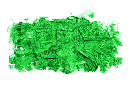 Textured green brush strokes isolated on the white background. Raster illustrationの写真素材
