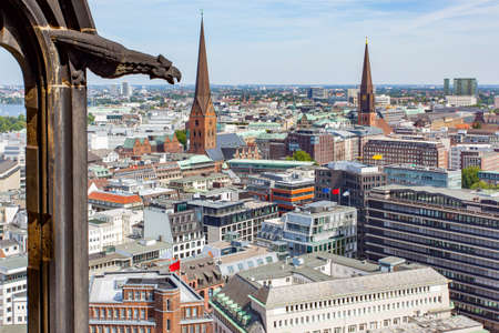 Panoramic view of Hamburg in Germany. Cityscapeの写真素材