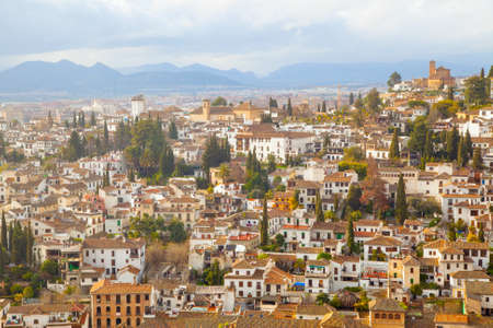 Scenic view of the old town of Granada, Spainの写真素材