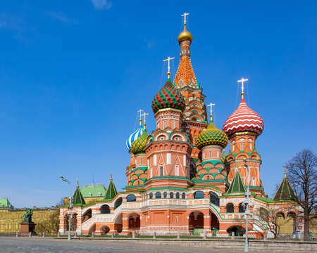 Cathedral of Vasily the Blessed in Red Square in Moscow, Russiaのeditorial素材