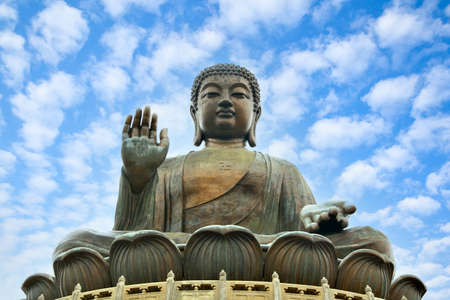 The Big Buddha near Po Lin Monastery in Hong Kongの写真素材