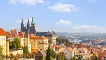 Panoramic view of Castle District (Hradcany) in Prague, Czech Republicのeditorial素材