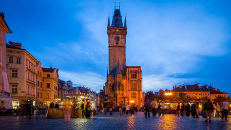 Prague, Chech Republic - October 6, 2009: Old Town Square in Prague at night