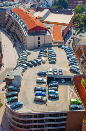 Lubeck, Germany - August 20, 2012: Multistorey car park in Lubeckのeditorial素材