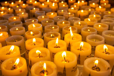 Hamburg, Germany - August 18, 2012: Alight candles in St. Michael's Church in Hamburgのeditorial素材