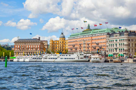 Stockholm, Sweden - May 20, 2015: Ferries by Strandvagen ferry station in Stockholmのeditorial素材