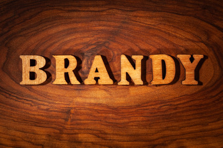 Brandy word - Inscription by wooden letters close upの写真素材