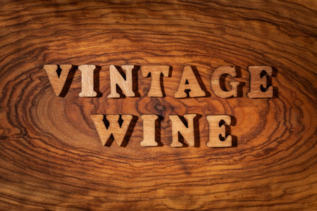 Vintage Wine - Text by wooden letters close upの写真素材