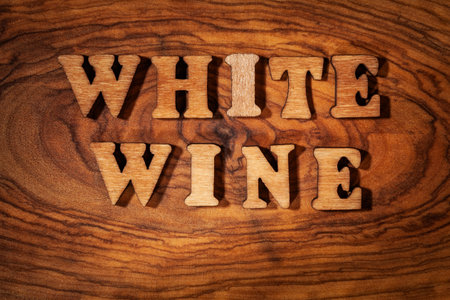 White Wine - Text by wooden letters close upの写真素材
