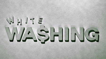 White Washing - Sentence by moulded letters. Laundering of money conceptの写真素材