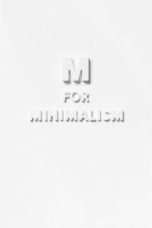 M for minimalism. Conceptual black and white minimalistic posterの写真素材