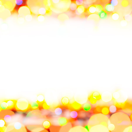 Abstract background with party lights and copy space on pure whiteの写真素材