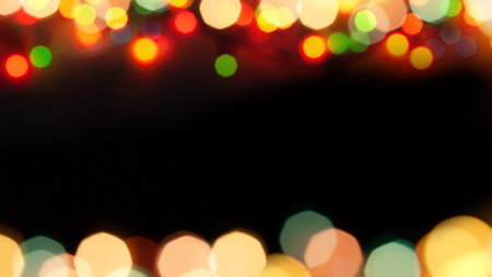Christmas Lights Of Different Colors - Abstract Background With Space For Textの写真素材