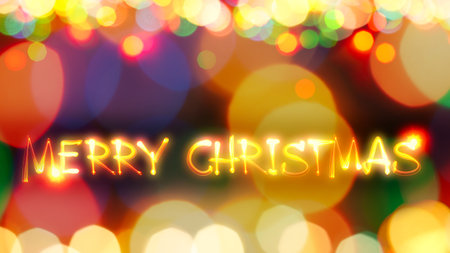 Wishes On The Background With Defocused Holiday Lights. Merry Christmas!の写真素材