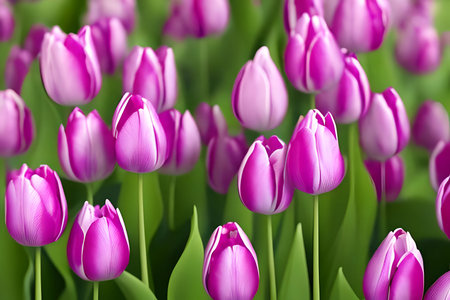 Pink tulip flowers. Generative AIの素材
