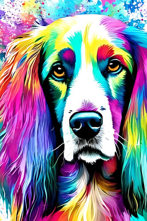 Portrait of Cocker Spaniel of different colors. Generative AIの素材