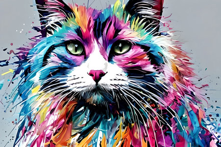 Cat of different colors close up. Generative AIの素材