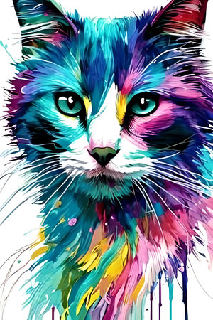 Portrait of cat of different colors. Generative AIの素材