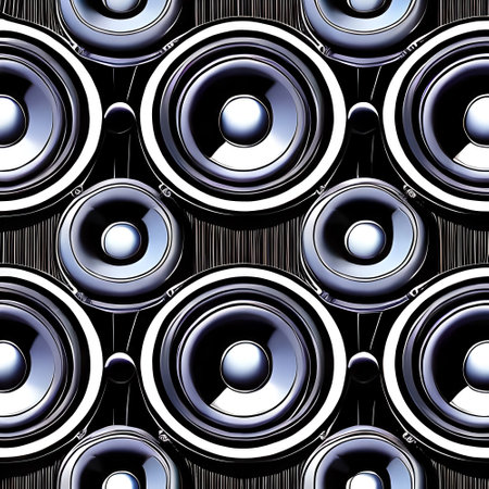 Wall of music audio speakers. Generative AIの素材