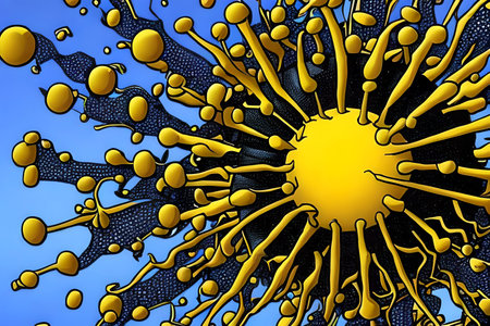 Coronavirus. Comic book style. Generative AIの素材