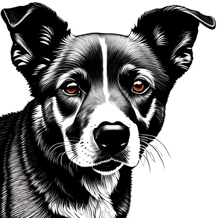 Black puppy dog. Generative AIの素材