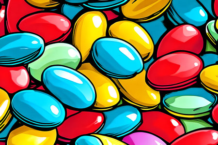 Pills of different colors. Generative AIの素材