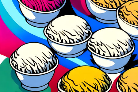 Ice cream in small cups. Generative AIの素材