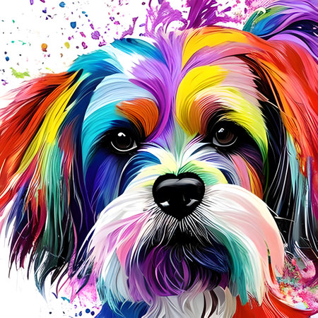 Cute Bolognese dog of different colors. Generative AIの素材