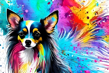 Long Haired Chihuahua dog. Generative AIの素材