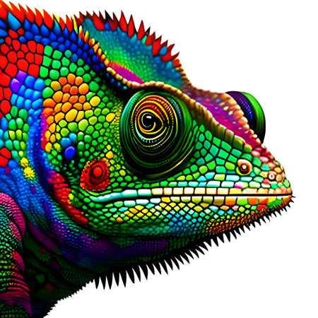 Chameleon of different colors close-up. Generative AIの素材