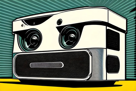 Fantasy vintage stereo system. Generative AIの素材
