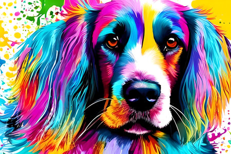 Cocker Spaniel of different colors. Generative AIの素材